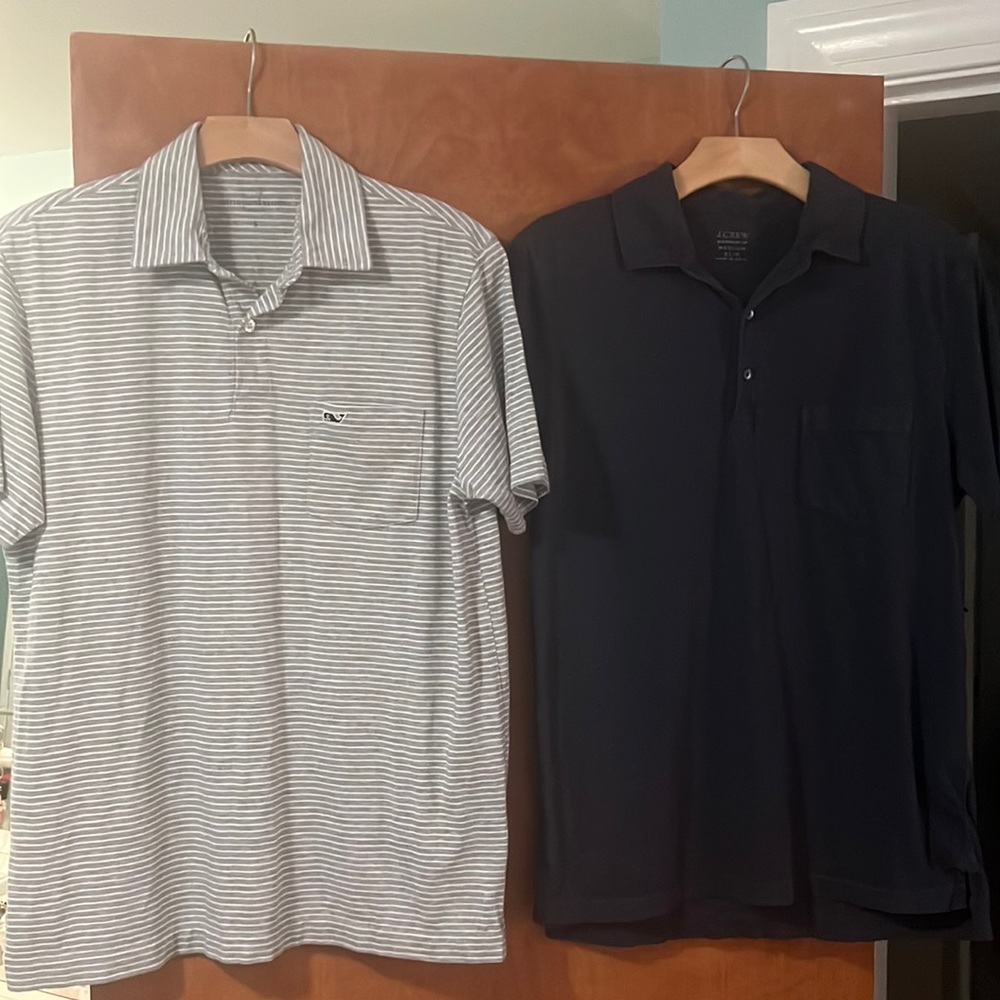 2 men’s polo collared shirt sleeve vineyard vines j crew